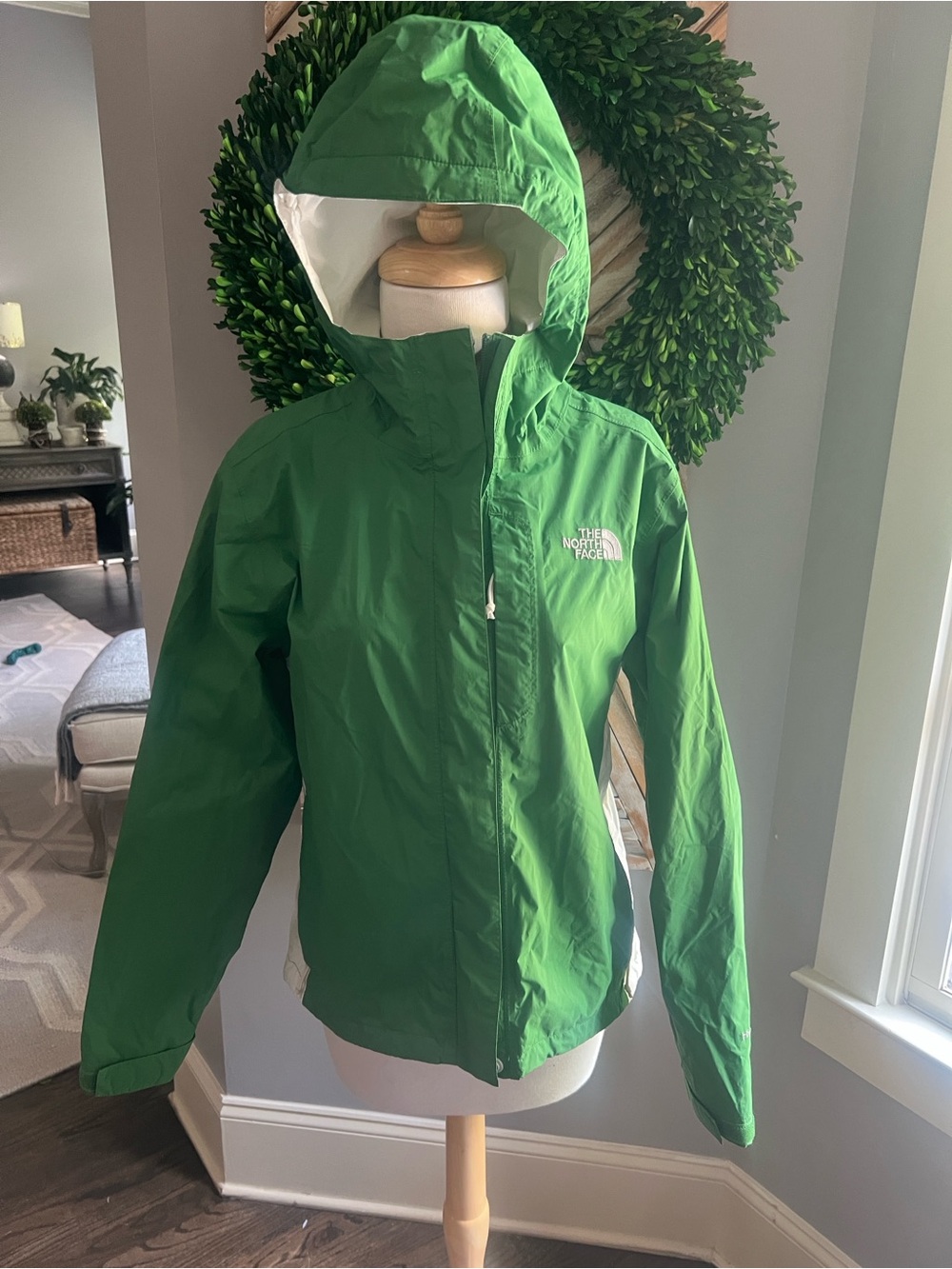 The North Face Bright Green Hooded Shell Jacket